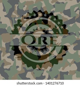 Ore written on a camo texture. Vector Illustration. Detailed.