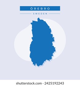 Orebro County (Counties of Sweden, Kingdom of Sweden) map vector illustration, scribble sketch Örebro map