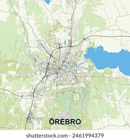 Orebro, Sweden map poster art