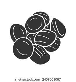 Orecchiette Icon Silhouette Illustration. Italian Pasta Vector Graphic Pictogram Symbol Clip Art. Doodle Sketch Black Sign.