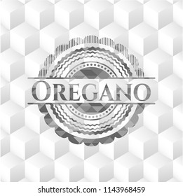 Oregano grey emblem with cube white background