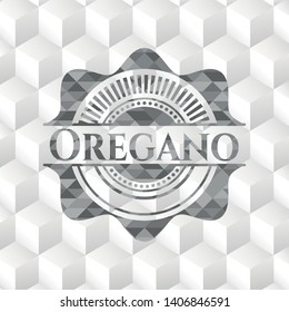 Oregano grey emblem with cube white background