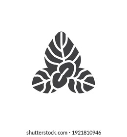 Oregano herb vector icon. filled flat sign for mobile concept and web design. Oregano leaves glyph icon. Symbol, logo illustration. Vector graphics