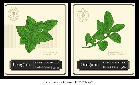 Oregano label packaging customizable template