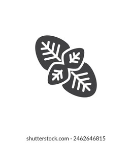 Oregano leaf vector icon. filled flat sign for mobile concept and web design. Oregano leaves glyph icon. Symbol, logo illustration. Vector graphics