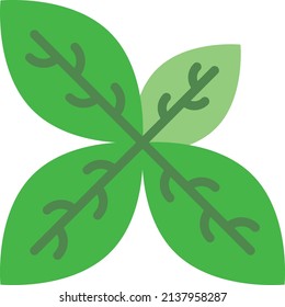 Oregano Leaves Concept, sweet marjoram vector color icon design, Condiments and Spices symbol, Food cooking ingredients Sign, Herbs and table sauce stock illustration