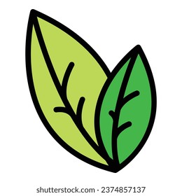 Oregano plant icon outline vector. Leaf herb. Garden food color flat