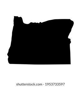 Oregon black map on white background
