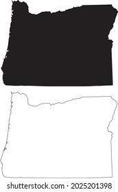 Oregon black map on white background. Outline Map of Oregon sign. flat style. 