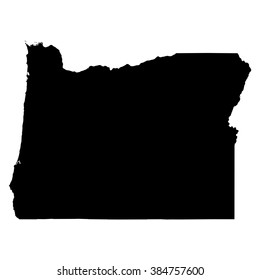 Oregon black map on white background vector