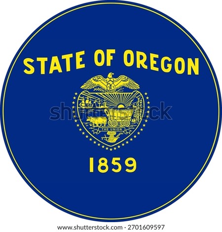 Oregon Circle Flag, Oregon Flag Icon