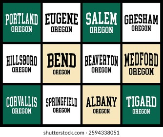 Oregon Cities by Population t shirt bundle