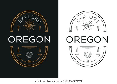 Oregon City badge Design, Vector illustration.