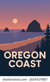 A costa de Oregon oferece vistas deslumbrantes para o oceano, onde penhascos acidentados encontram o vasto Oceano Pacífico, proporcionando um refúgio para diversas espécies de vida selvagem. 