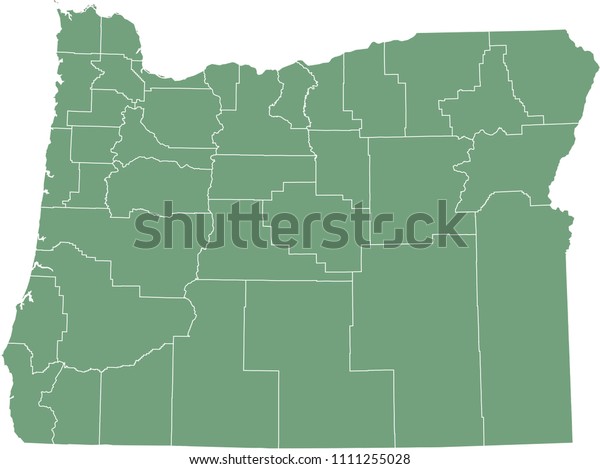 Oregon County Map Vector Outline Green Stock Vector (Royalty Free ...