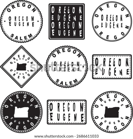 Oregon Eugene Round Seal Map Design