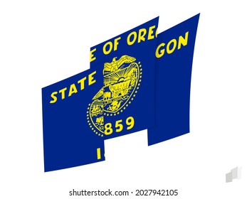 Oregon flag in an abstract ripped design. Modern design of the Oregon flag. Vector icon.