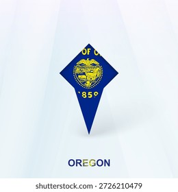 Oregon Flag Pin Icon with Geometric Design. Vector illustration.