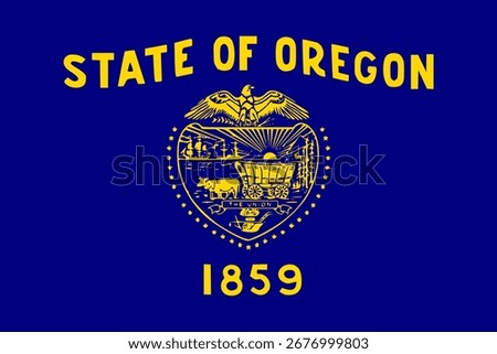 Oregon flag. Oregon USA flag vector. Oregon flag standard color