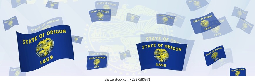 Oregon flag-themed abstract design on a banner. Abstract background design with National flags. Vector illustration.