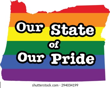 Oregon gay pride vector state sign