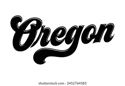 Oregon hand lettering design calligraphy vector, Alabama text vector trendy typography design