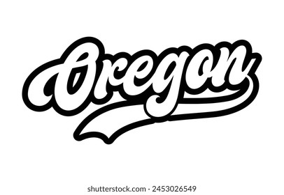 Oregon hand lettering design calligraphy vector, Alabama text vector trendy typography design