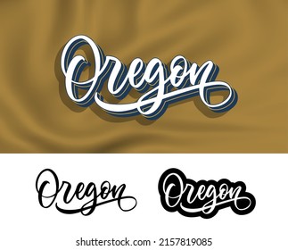 Oregon, hand lettering design for printing on clothes. Vector slogan for t-shirt. Modern typography design. Trendy style.
