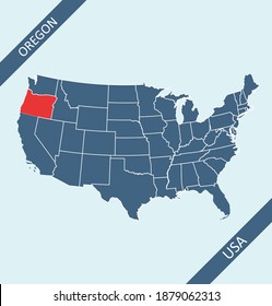 Oregon highlighted on USA map