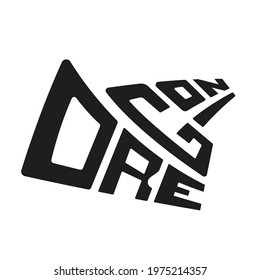 Oregon lettering vector illustration. Isolated black and white state logo. Logotype country print. Decoration poster with drawing letters. Abstract national banner. Usa cartography design map.