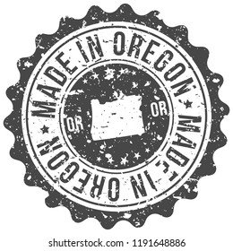 Oregon Made In Map Travel Stamp Icon City Design Tourism Export Seal