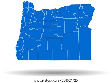 Oregon Map Stock Vector (Royalty Free) 258524726 | Shutterstock