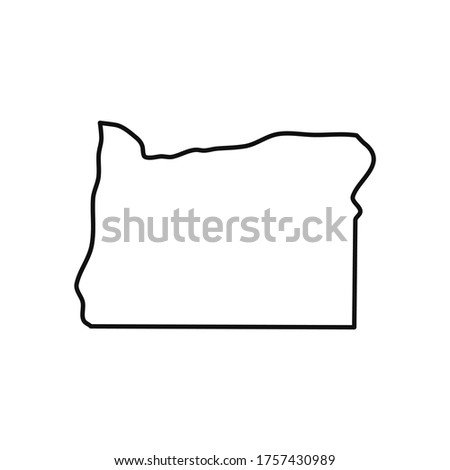 Oregon. Map black outline state USA. Vector Illustration.