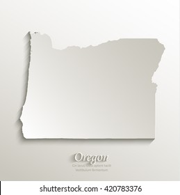 Oregon map card paper 3D natural vector