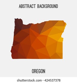 Oregon map in geometric polygonal style.Abstract tessellation,modern design background. Vector illustration EPS8
