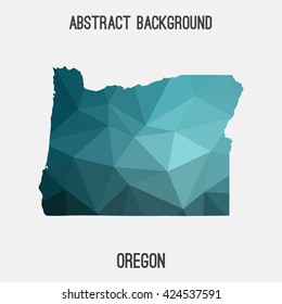 Oregon map in geometric polygonal style.Abstract tessellation,modern design background. Vector illustration EPS8