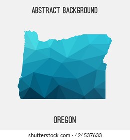 Oregon map in geometric polygonal style.Abstract tessellation,modern design background. Vector illustration EPS8