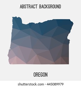 Oregon map in geometric polygonal,mosaic style.Abstract tessellation,modern design background. Vector illustration EPS8