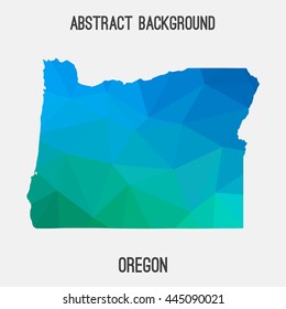 Oregon map in geometric polygonal,mosaic style.Abstract tessellation,modern design background. Vector illustration EPS8