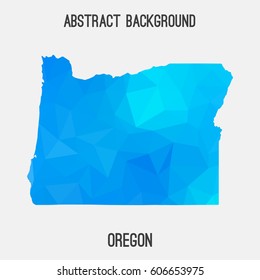 Oregon map in geometric polygonal,mosaic style.Abstract tessellation,modern design background,low poly. Vector illustration.