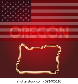 Oregon map of of geometric squares, part of the United States of America, Vector illustration, EPS 10