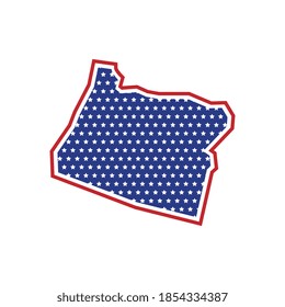 Oregon map logo vector on white background.