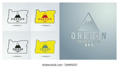 oregon map and nickname The Beaver State Collection.