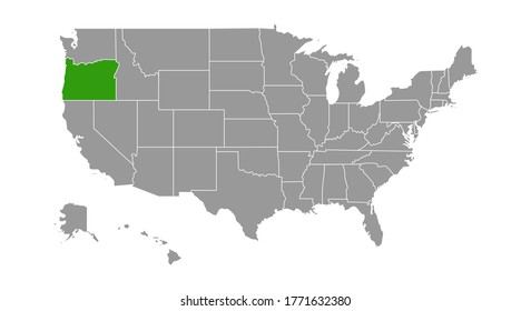 Oregon map on white background.