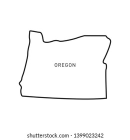 Oregon Map Outline Vector Design Template. Editable Stroke