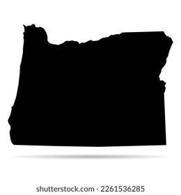 Oregon map shape, united states of america. Flat concept icon symbol vector illustration .