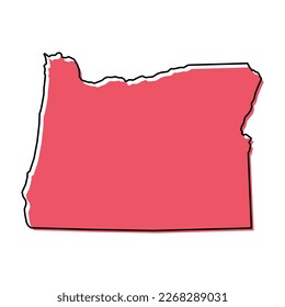 Forma de mapa de Oregón, estados unidos de américa. Icono de concepto plano, ilustración vectorial.