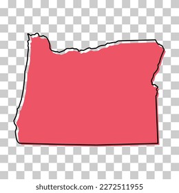 Oregon map shape, united states of america. Flat concept icon symbol vector illustration .