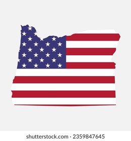 Oregon map shape, united states of america. Flat concept icon symbol vector illustration .