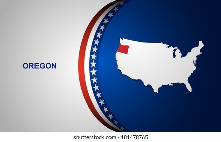 Oregon map vector background